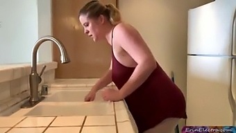 Mature Stepmom And Young Boy Engage In Kitchen Play