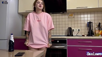 Russian Threesome With A Busty Babe And Two Men