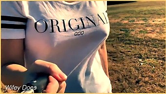 Wife Exposes Herself On A Golf Course Without A Bra