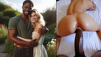 Min Blonda Fru Blir Hänförd Av En Svart Man Och Hans Vänner I En Interracial 3d-Gruppsex